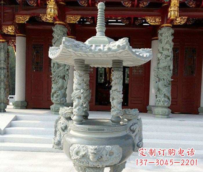 威海中国古典仿古龙浮雕香炉雕塑