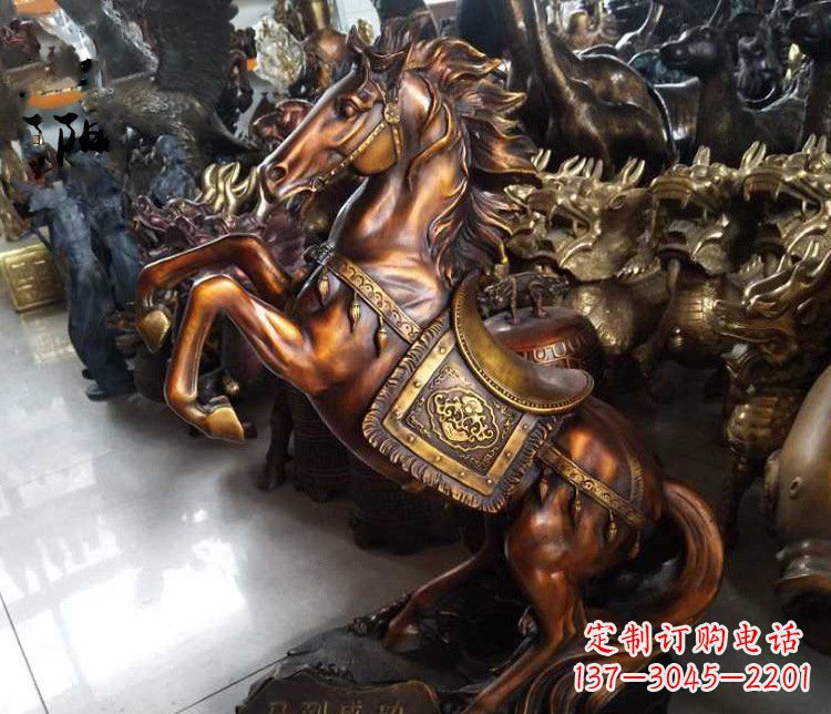 威海仿古马到成功铜雕塑摆件 (2)
