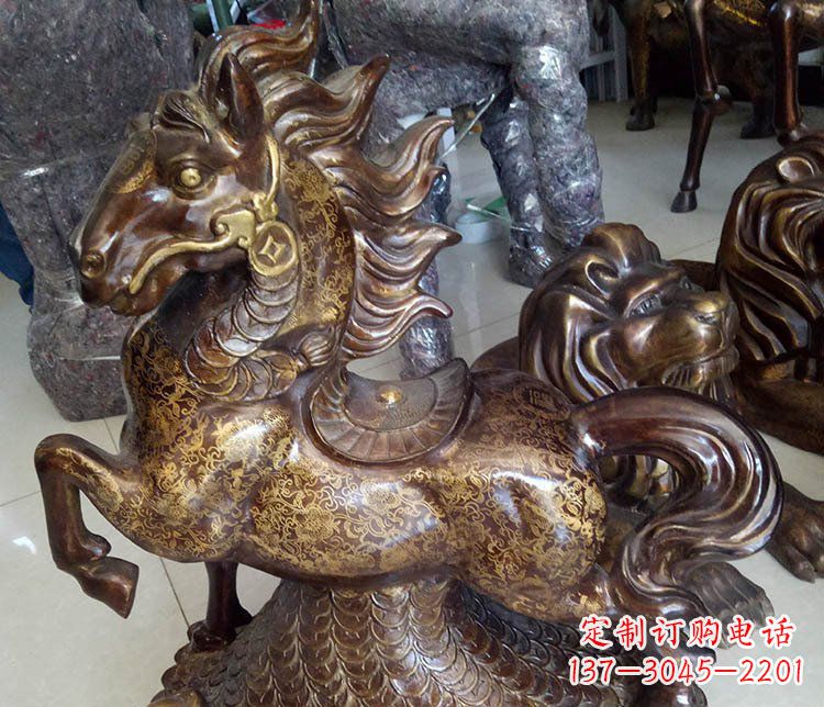 威海仿古马到成功铜雕塑摆件