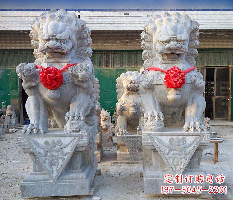 威海传统风格狮子石雕