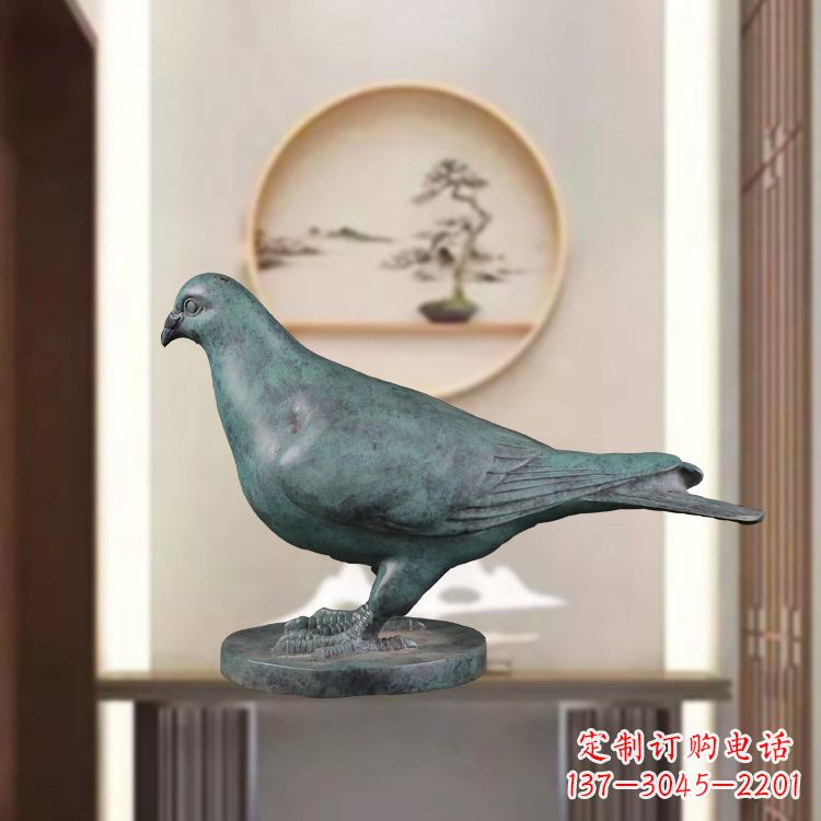 威海精致雕刻青铜鸽子雕塑摆件