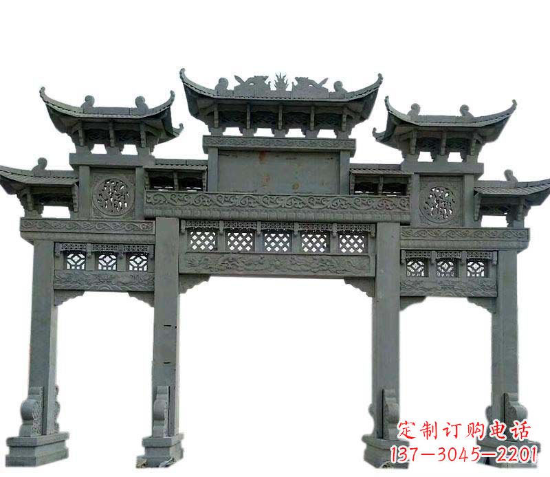 威海精美的仿古大理石牌坊雕塑