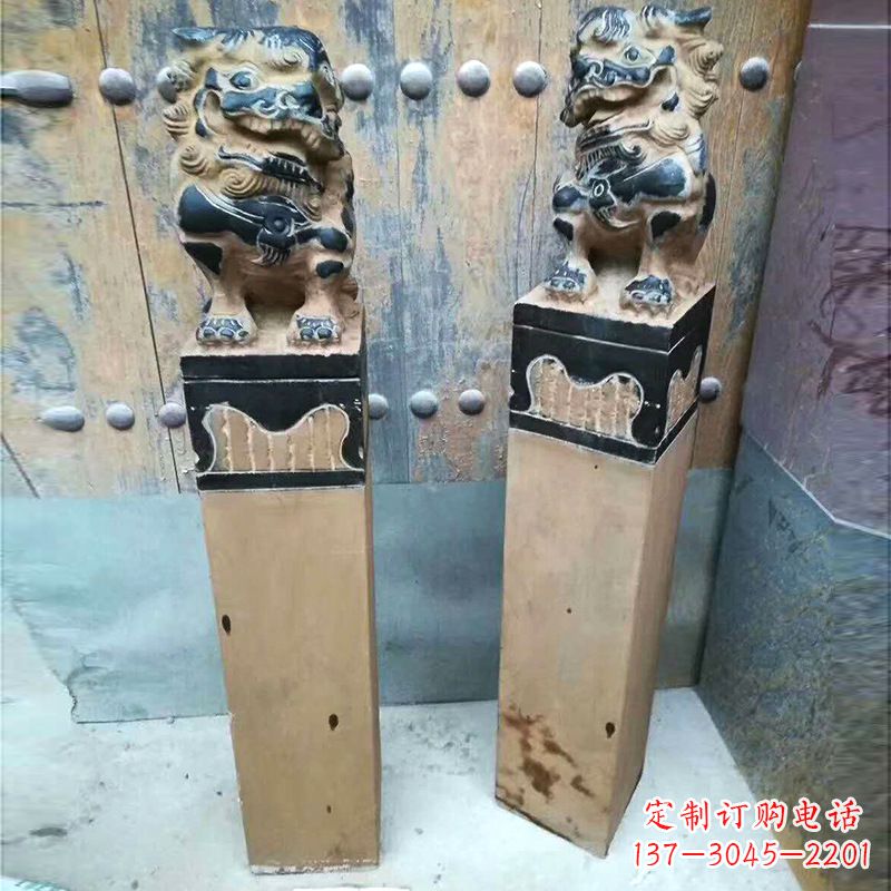 威海仿古狮子拴马桩