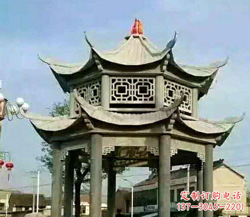 威海仿古石凉亭石雕 (2)