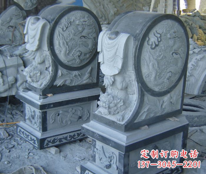威海仿古石门墩招财抱鼓石