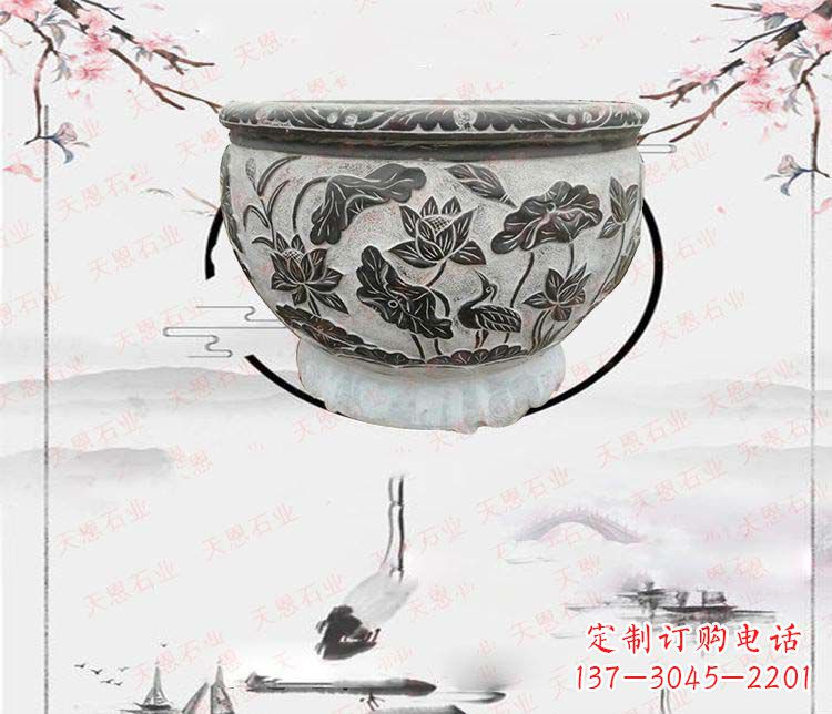 威海仿古石水缸石浮雕石雕,欧式古典设计