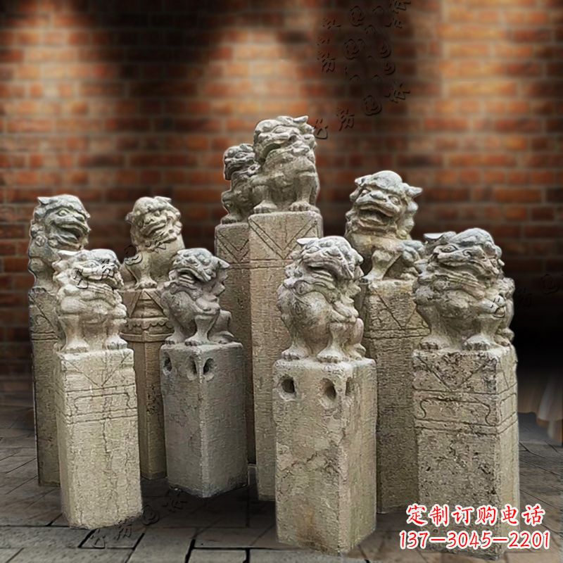威海仿古栓马柱雕塑