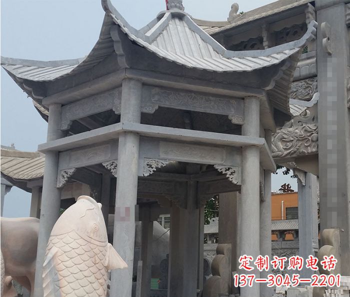 威海仿古双层石雕凉亭 (3)