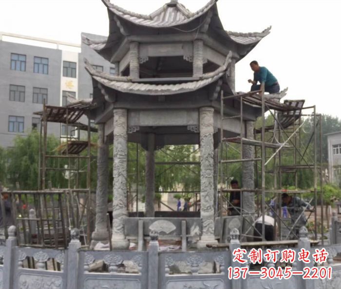 威海仿古双层石雕凉亭