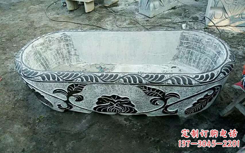 威海风格独特的仿古石头水缸雕塑