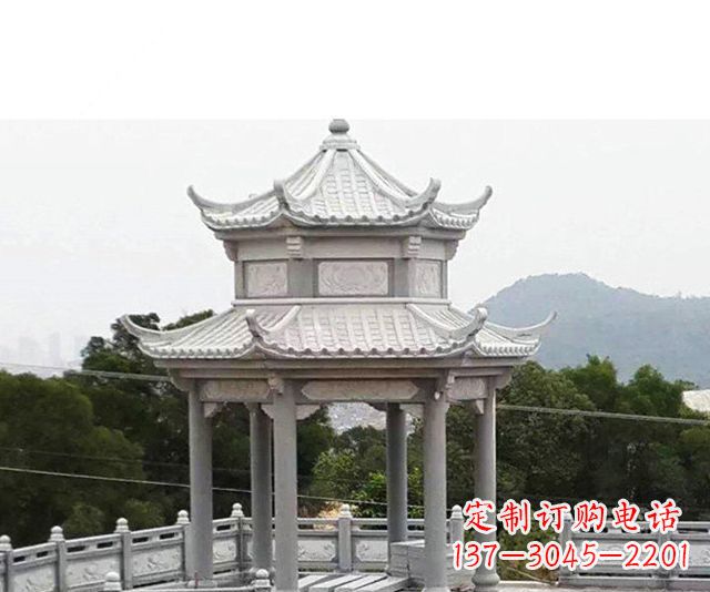 威海仿古双层石雕凉亭