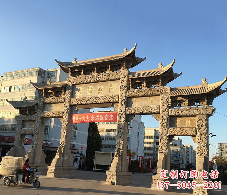 威海仿古石牌坊雕塑