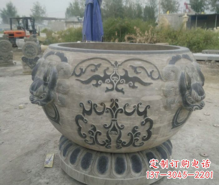 威海仿古圆形水缸石雕