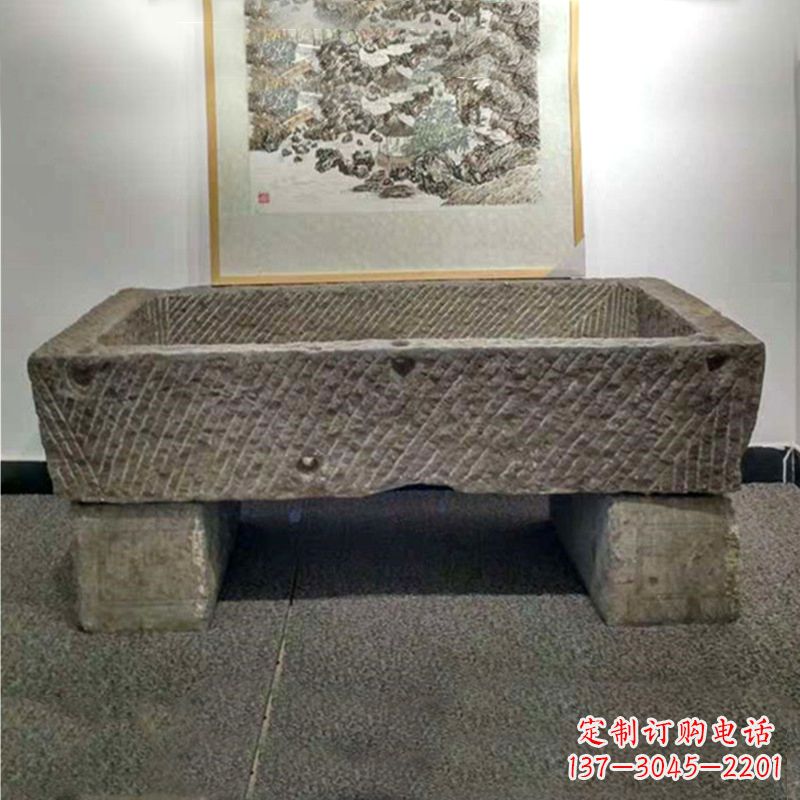 威海仿古做旧石槽雕塑