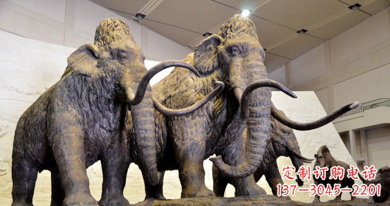 威海仿真大象玻璃钢动物雕塑