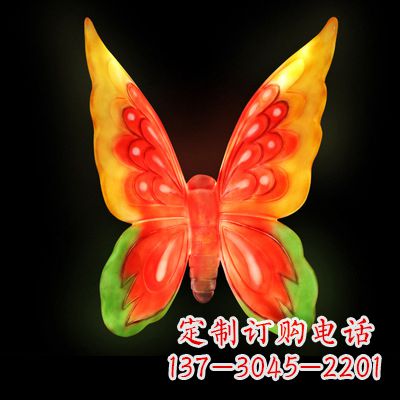威海艺术雕塑大号黄色发光蝴蝶