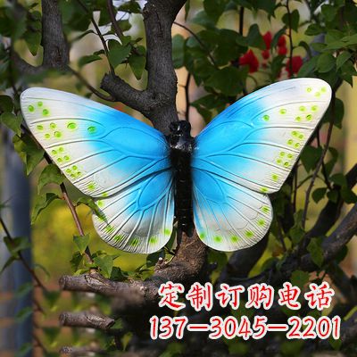 威海仿真蝴蝶_蓝白色款40x42x13