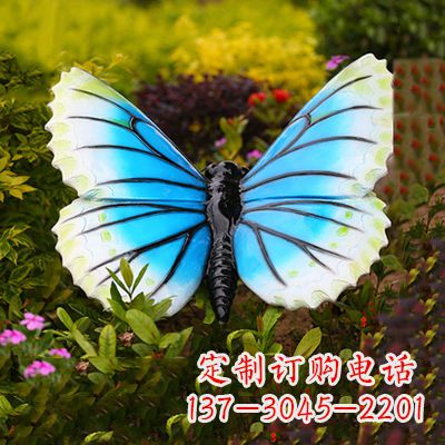 威海仿真蝴蝶_蓝白色款60x68x35