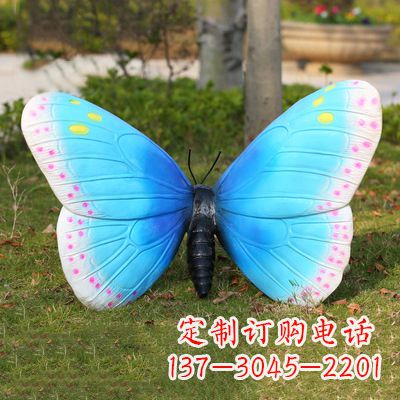 威海仿真蝴蝶_蓝白色款35x65x42