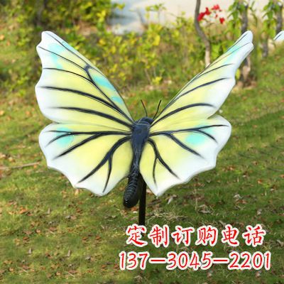 威海仿真蝴蝶_浅黄白色80x76x40