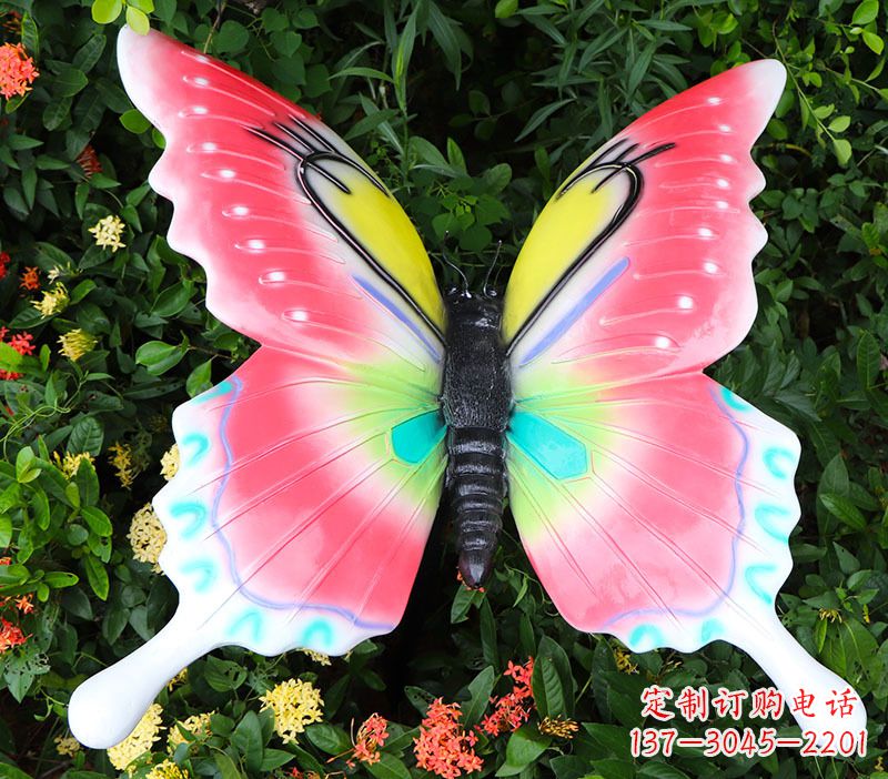 威海豪华蝴蝶彩绘树脂雕塑