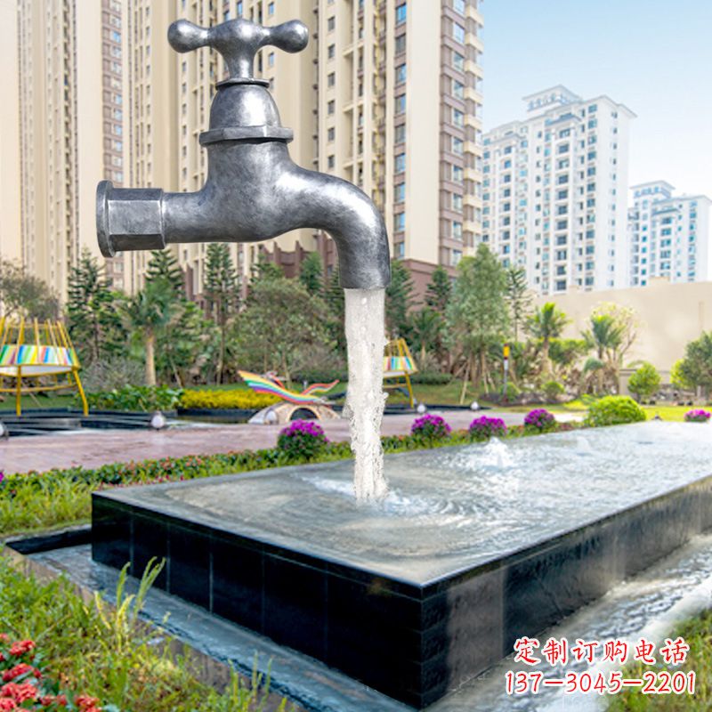 威海仿真水龙头流水喷泉雕塑