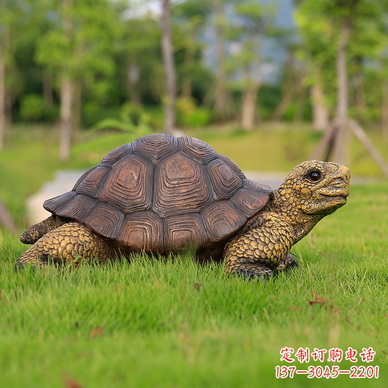 威海玻璃钢乌龟雕塑草坪摆件