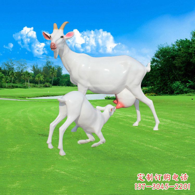 威海精美仿真羊羔羊跪乳雕塑