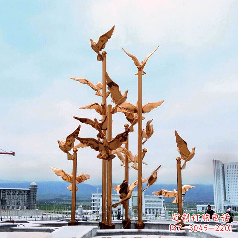 威海中领雕塑传承祥和和平的和平鸽雕塑