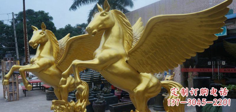 威海飞马玻璃钢仿铜动物雕塑