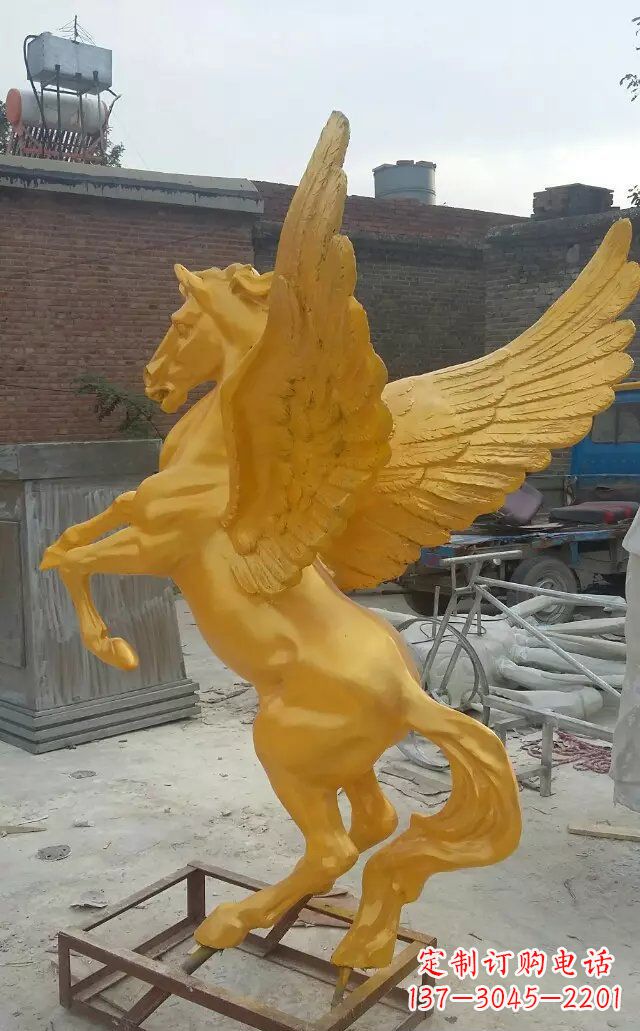 威海飞马玻璃钢仿铜动物雕塑 (2)