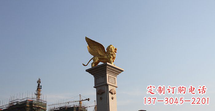 威海飞狮黄铜室内狮子雕塑