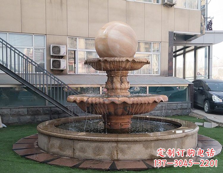 威海风水球喷泉石雕 (2)