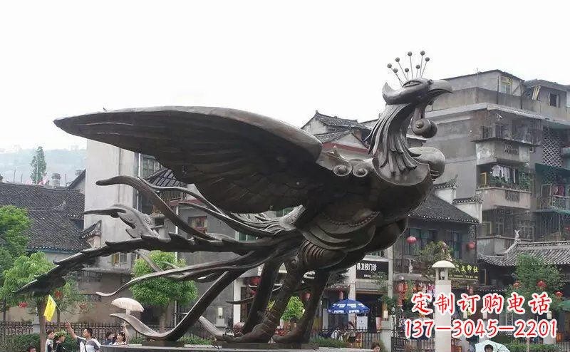 威海凤凰公园景观铜雕