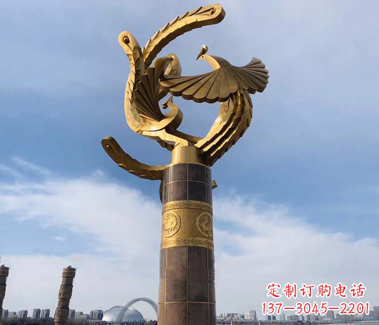 威海凤凰华表铜雕
