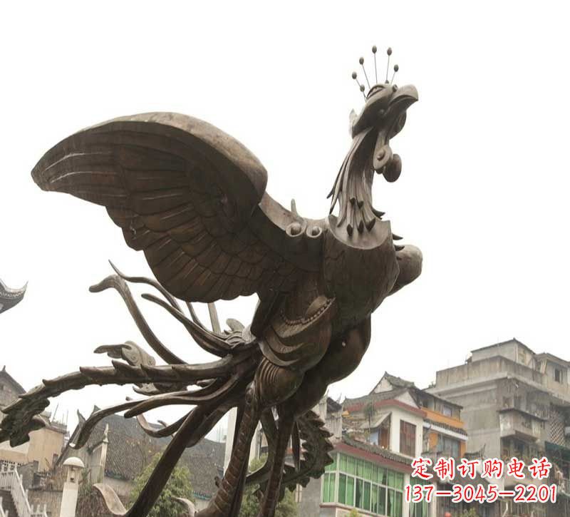 威海凤凰飞翔铜雕