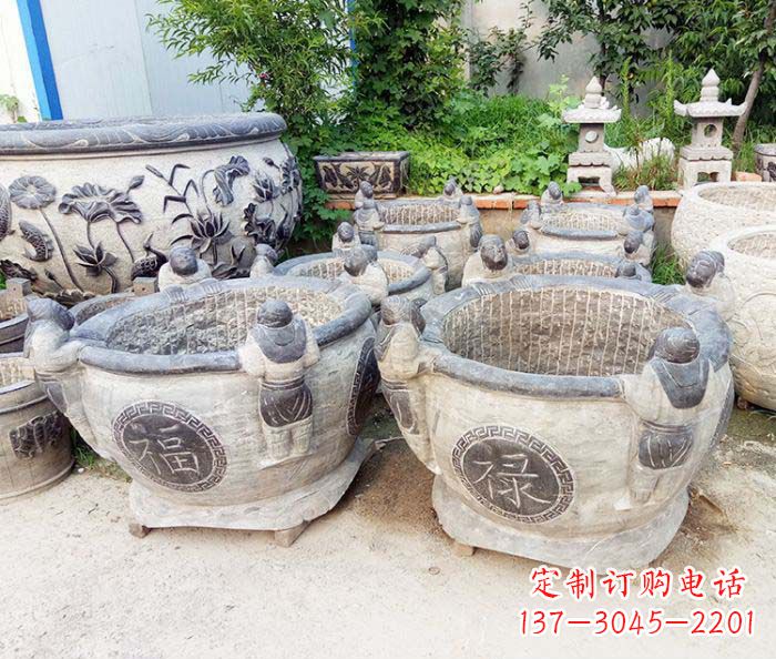 威海福禄招财石雕水缸
