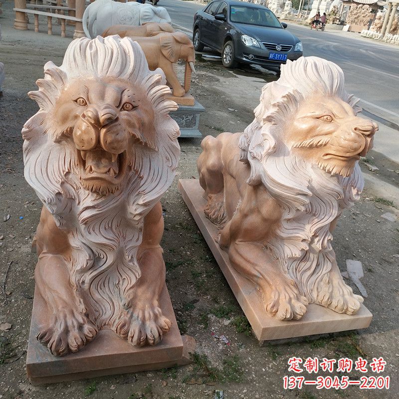 威海港币狮子爬狮雕塑——经典的海洋之神艺术