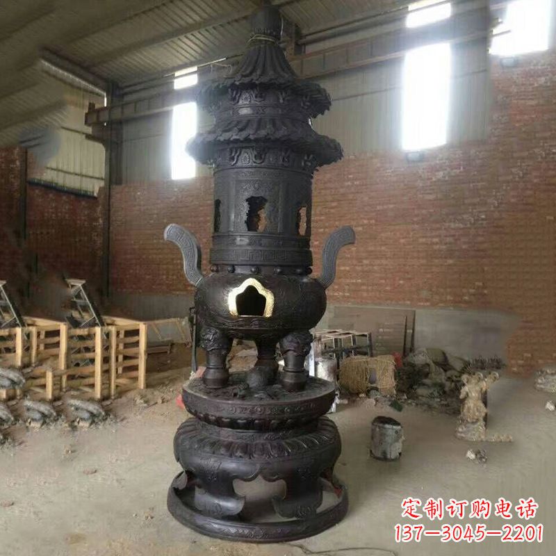 威海高层圆形铜香炉