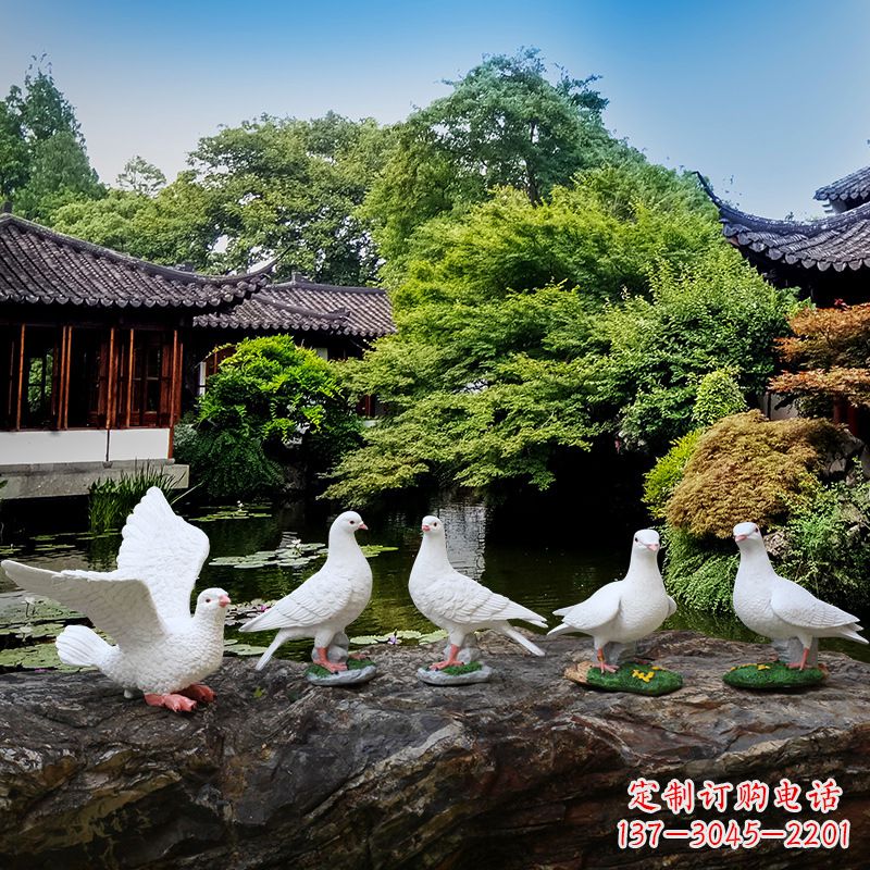 威海令人惊艳的鸽子雕塑
