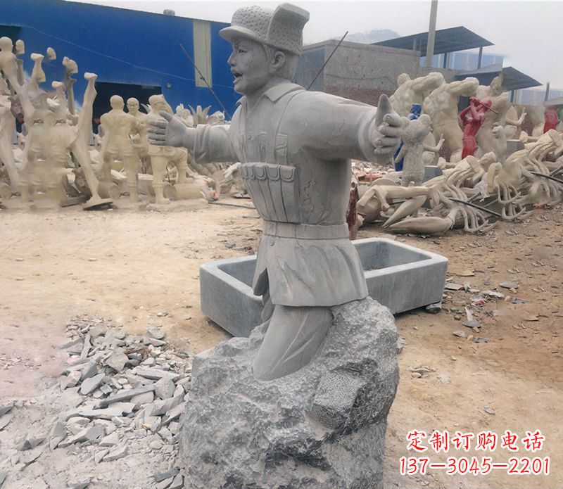 威海中领雕塑荣誉历史革命先驱黄继光石雕