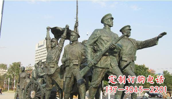 威海革命战士广场景观铜雕