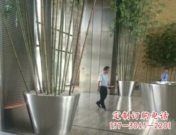 威海公司不锈钢花盆景观雕塑1