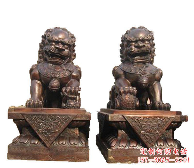 威海公司汇丰狮子铜雕塑摆件 (2)