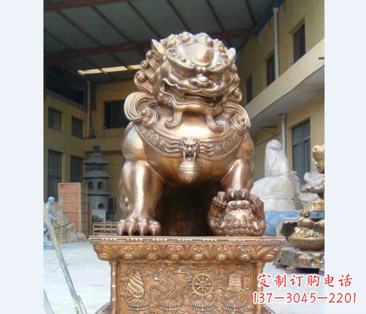 威海精致装饰型汇丰狮子铜雕塑