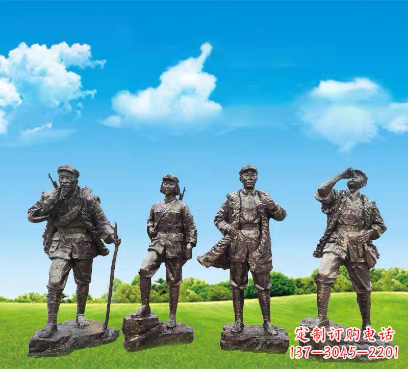 威海青铜雕刻-八路军战士雕塑