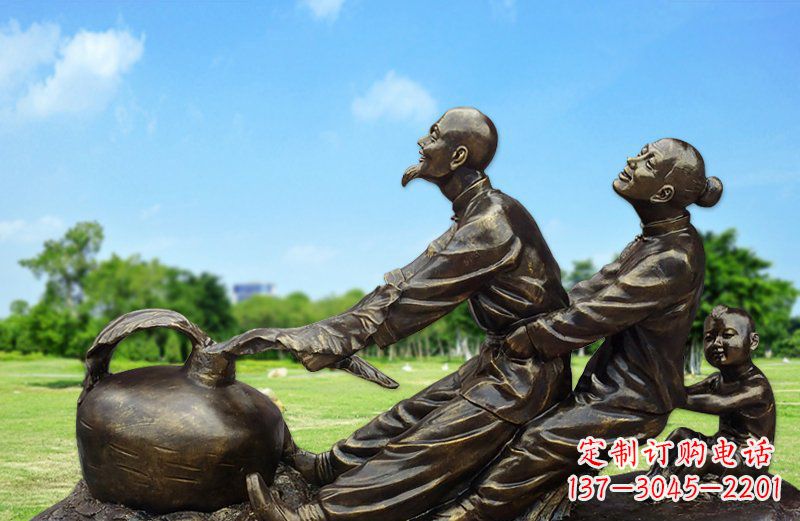 威海和谐之美，铜雕萝卜雕塑