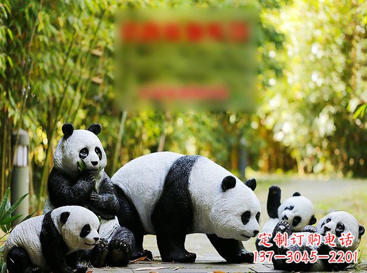 威海玻璃钢仿真熊猫雕塑