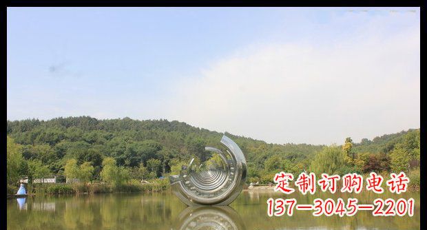 威海不锈钢圆环景观雕塑
