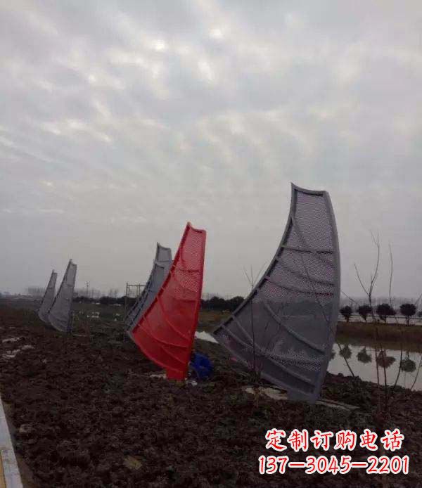 威海不锈钢抽象帆船雕塑